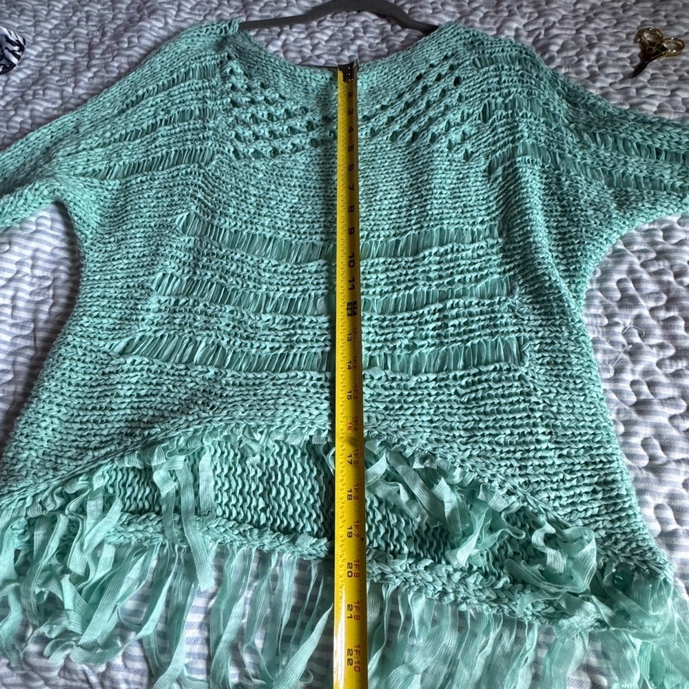 Alberto Makali aqua blue Fringe Sweater - Picture 6 of 7